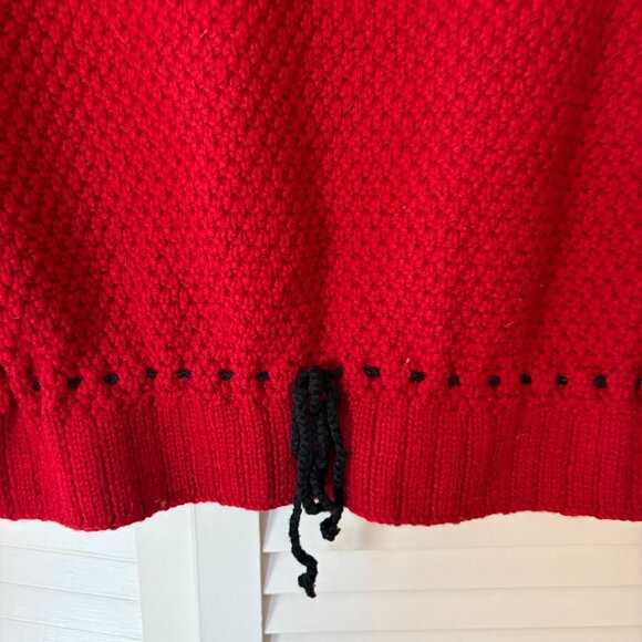 Vintage Obermeyer women's Noel vest large red christmas holiday button wool - Picture 7 of 10